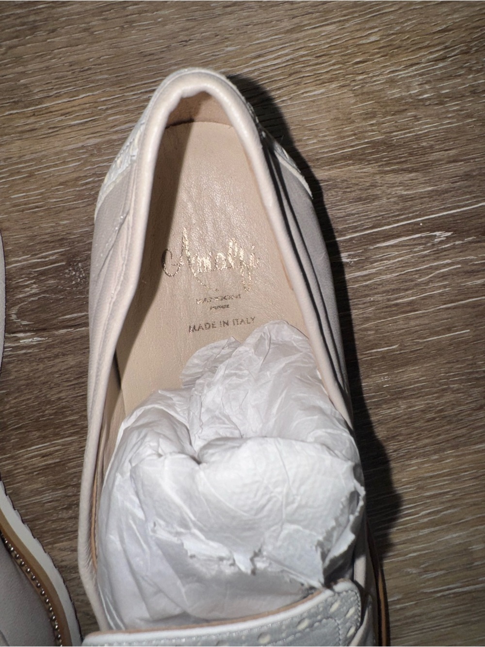 Amalfi by RANGONI Italian white and beige leather loafers - Picture 3 of 8